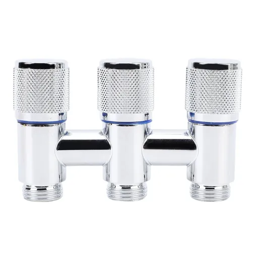 1 in 3 Out Faucet G1/2 Male Thread Stainless Steel 3 Way Water Splitter for Toilet Washing Machine Kitchen Sink Electroplated Color