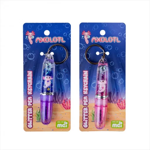 Glitter Ball Pen K/C Axolotl