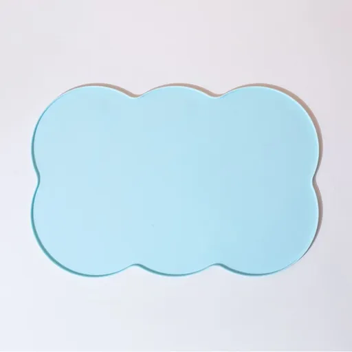 3-Piece Blue Silicone Placemat Set Cloud Shape Non-Slip Heat Resistant Kids Dining Mat