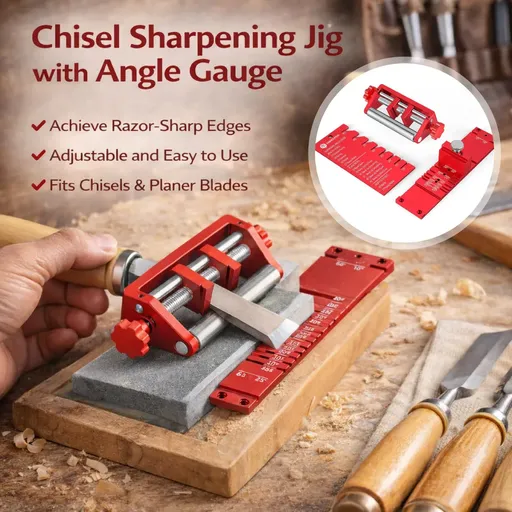 Chisel Sharpening Jig With Angle Gauge Woodworking Knife Tool Grinding Setup
