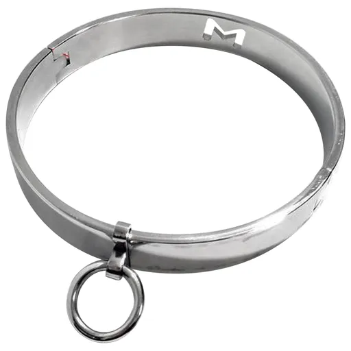 House Of Dasein Locking Metal Collar Bdsm Slave Play Bondage Kink Fetish Restraints - Silver - Dia.145Mm