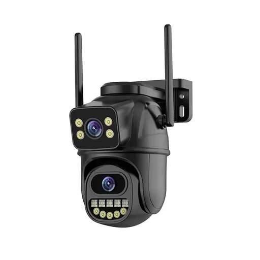4K 8MP Wireless IP Camera in Black with Outdoor PTZ and Night Vision
