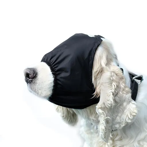 Dog Calming Cap Eye Mask Nylon Shading Pet Anxiety Mask Muzzle for Grooming Anti Car Sickness (L) Calming Dog Eye Collar Mask