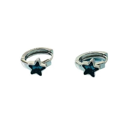 Earrings Cute Blue Star Crystal Zirconia Earrings Small Lightweight Star Earrings for Women Jewelry Gift