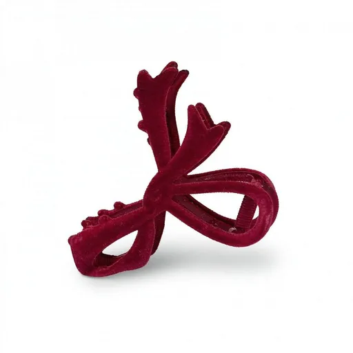 Velvet Bow Hair Clips for Women French Elegant Hair Claw Clip Hairpin Non-Slip Jaw Butterfly Hair Clip for Thin Fine(wine red)