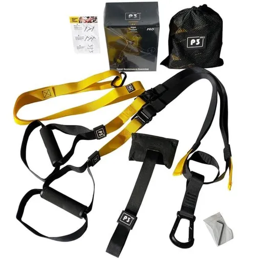 Professional Suspension Trainer Straps, Commercial Grade Adjustable Nylon Full Body Home Gym System with Door Anchor & Storage Bag, Portable Fitness Kit for Home, Gym & Travel