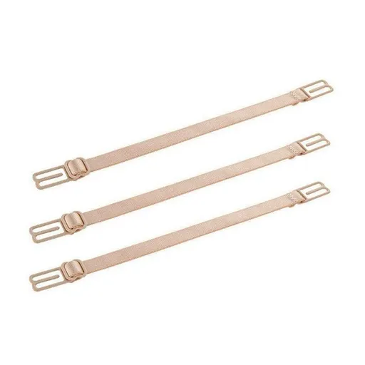 3Pcs Lady Nonslip Elastic Adjustable Band Bra Strap Holder Strap Racer Back Clip - Beige