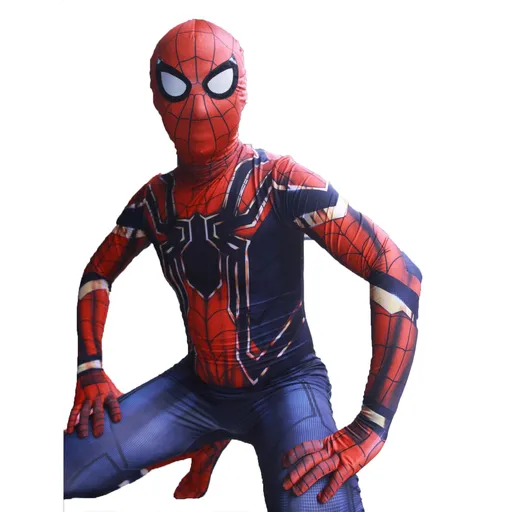 Spiderman Cosplay Costume Milk Silk One Piece Suit New New New Steel Spider + headgear Children's 100 yards