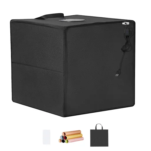 Photo Studio Light Box 3000-5600K 6 Double-Sided Color Backdrops, 31.5 x 31 x 31 cm