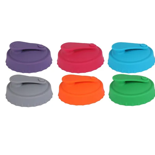 Soda Can Cap , Can Lids Juice Beverage Beer No Spill Silicone Can Lid Standard Cans Protector (6 Pack Assorted) Pink