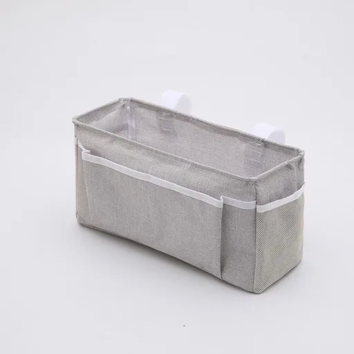 Bedside Caddy, Bedside Storage Bag Hanging Organizer for Bunk and Hospital Beds,Dorm Rooms Bed Rails,Can be Placed, Grey, 31 x 11 x 16 cm