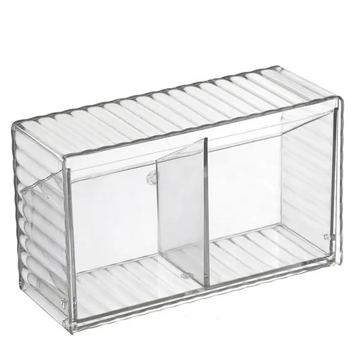 Cosmetics Wall Mounted Storage Box Non Punching Plastic 2 Compartment Holder Bathroom Supplies