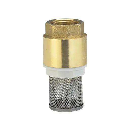 Brass Foot Valve, Water Pump Bottom Valve, Check Valve with Filter, Foot Valve Filter No Return Valve Foot Valve Strainer-6分 DN20