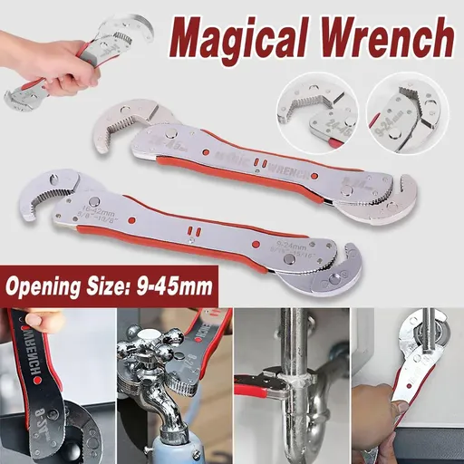 9-45mm Adjustable Wrench Wrench Multifunction Tool Quick Grip Universal Spanner