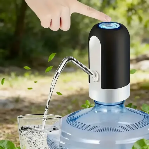 USB Rechargeable Portable Water Pump, One-Button Dispensing, Lightweight & On-the-Go./BLACK