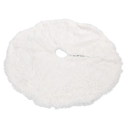 White Christmas Tree Skirts Sophisticated Dense Environmentally Friendly Plush Luxury ChristmasTree SkirtL