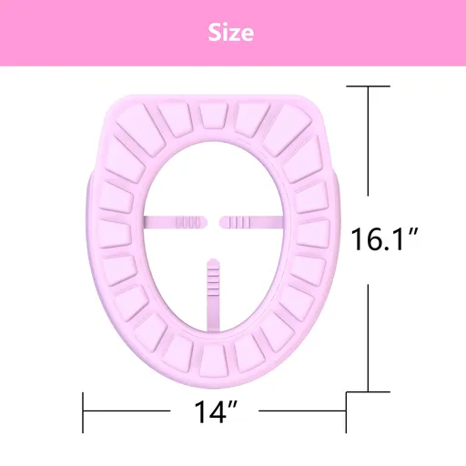 Silicone Toilet Seat Cover,Toilet Seat Cushion,Padded toilet seat,Silicone washable, Reusable and durable (Pink)
