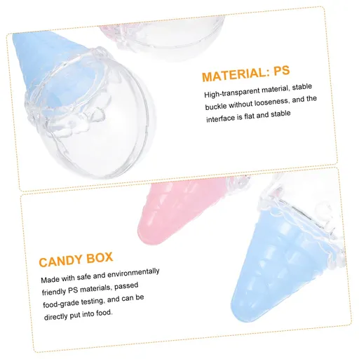 8pcs Packing Box Candy Bottle Candy Jar Candy Case Ice Cream Shape Bottle Ice Cream Shape Jar（Pink+Blue）