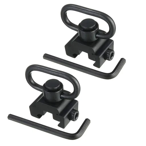 Sling Swivel Mount with Push,Button, for 20mm Picatinny/Weaver Rail Mounting ( Sling Attachment)（Pack of 2）