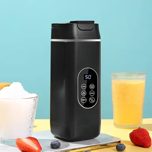 ✨ 12-Blade Dual Motor Portable Blender | 4-Speed + LED Display | Type-C Fast Charge, Self-Cleaning, 23cm Lightweight for On-the-Go Juicing!/BLACK