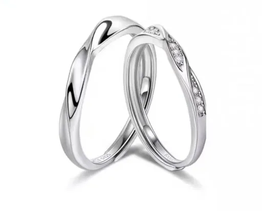 Fang qi Copper Mobius Ring for Couple Twin knot A pair