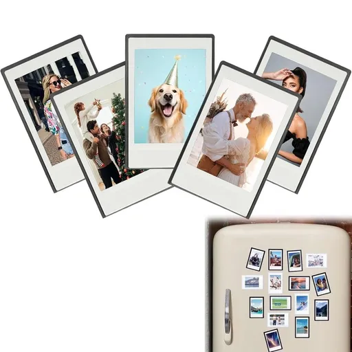 5 Pcs Magnetic Picture Frames with Black Border 2x3 in Fridge Magnetic Frame Mini Wallet Size Magnet Photo Sleeves Pockets/Holder Decorations for Home Office School Classroom Party