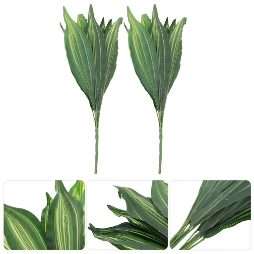 Artificial Snake Plant in Green Plastic for Elegant Decor 2Pcs