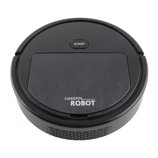 Robot Vacuum Cleaner 3 in 1 Rechargeable Low Noise Intelligent Mop Robot Sweeper for Hair Dust Debris Black