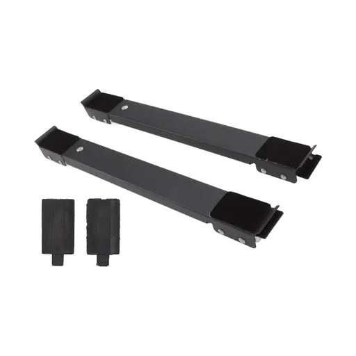 2pcs Furniture Appliance Roller Steel 300kg Load Bearing Stretchable Machine Moving Base for Dishwasher Black