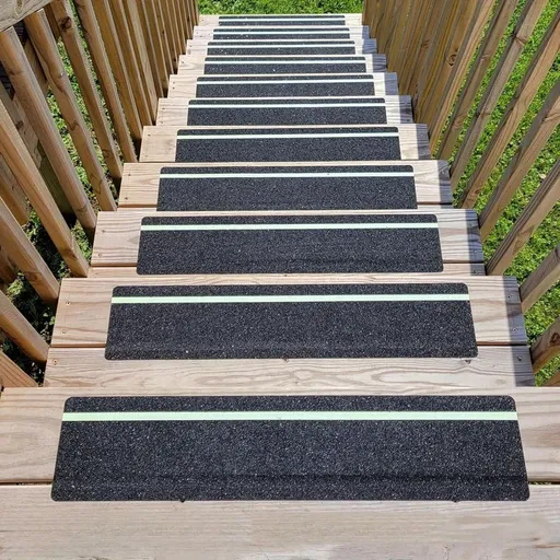 PVC Frosted Non-Slip Luminous Stickers for Steps Floor 5 Pack - Glow in The Dark Anti-Slip Tape for Stairs Indoor Outdoor Safety Traction Grip for Ramps Deck Ladder Sidewalk