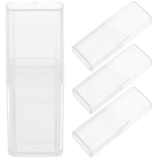 Portable Transparent Ps Cotton Swab and Toothpick Organizer 4Pcs