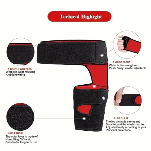 Unisex Hip Brace Thigh Compression Sleeve & Compression Wrap Fitness Leg & Hip Protector, Prevent Muscle Tension(Black )