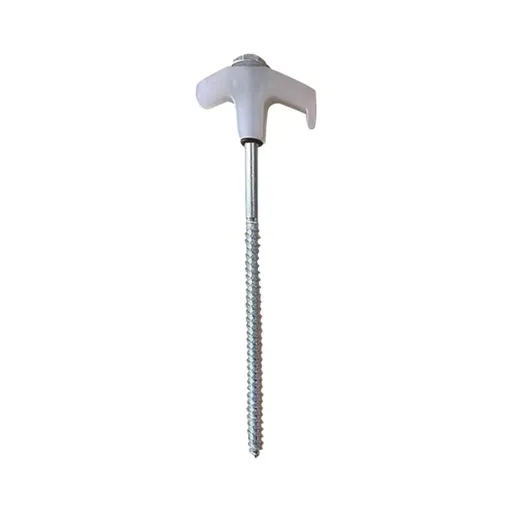 Tent Stakes Heavy Duty, 8 Inch Screw in Tent Stakes, Ground Anchors Screw in, Tent Pegs Camping Stakes, Metal Threaded Tent Spikes 12 pc White