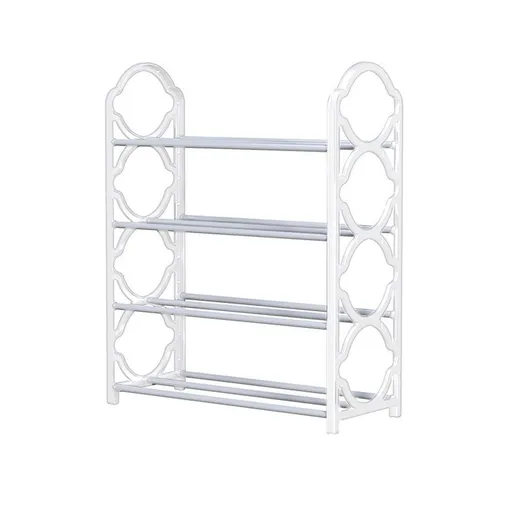 Stackable Shoe Rack, 4 Tier Metal Shoes Rack Storage Shelf, Holds Up To 20 Pairs Shoes, Shoe Rack Organizer For Closet Entryway Small Spaces