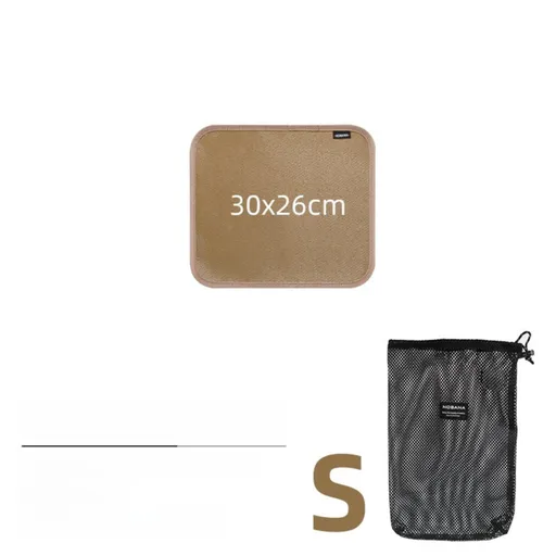 30 x 26 CM S Size Fireproof Outdoor Mat with Storage Bag - Silicone Coated Heat Resistant, Fire Pit Protector & BBQ Table Heat Shield