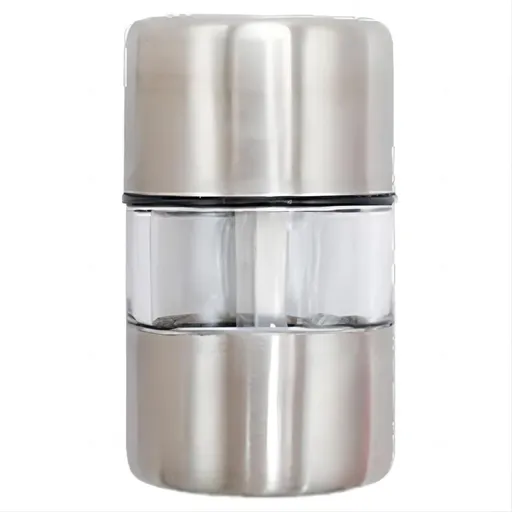 Compact Seasoning Grinder,Stainless Steel Small Spice Mill,Portable Glass Grinder for Kitchen,Travel,Camping,2.05in