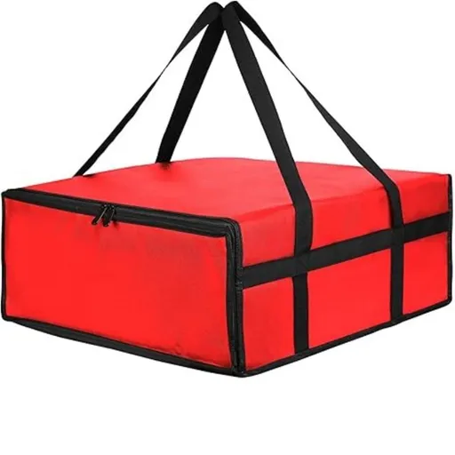 50*50*20.5cm RED Pizza Carrier Insulated Bags Large for Deliveries, Insulated Pizza Carrier Delivery Bag Food Bag for Personal and Professional Use