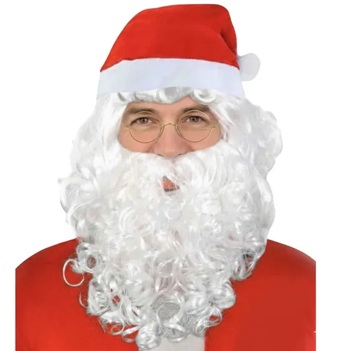 Adult Mens Santa Claus Hat & Beard Set Christmas Xmas Kit