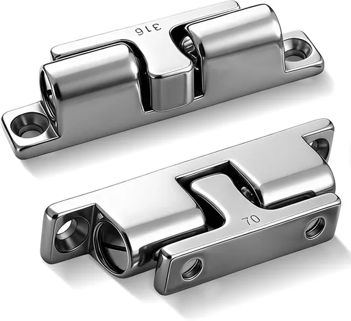 2 Pack Marine Grade 316 Stainless Steel Cabinet Tension Catch 70 mm Double Ball Tension Roller Catch Latch for Ship Hardware, Deck Installation, Cabinet, Closet & Furniture Door