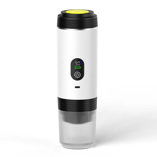 White 3-in-1 Portable Espresso Maker with Self-Heating and One-Touch Cold Hot Brew - Smart Digital Display & 20Bar High Pressure for Rich Crema