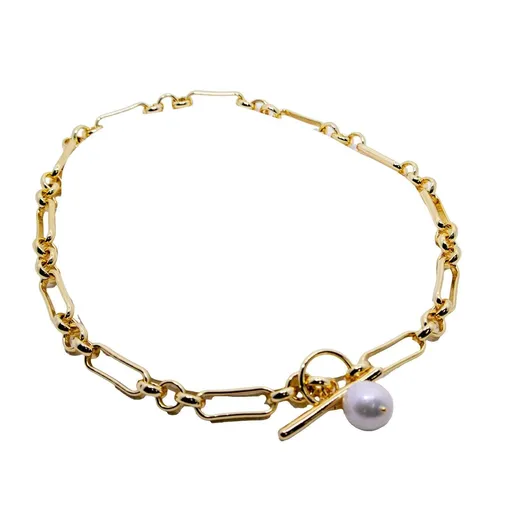 Chain Vintage OT Clasp Necklace Elegant Jewelry for Women Fashion Necklace - Chain-Pearl