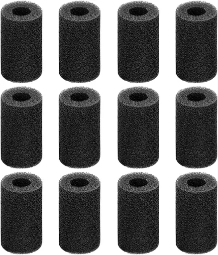 12-Pack Pre-Filter Sponge for Aquarium Shrimp Fry Fish Tank Filter 0.8 Inch Intake, Replacement Foam Cover