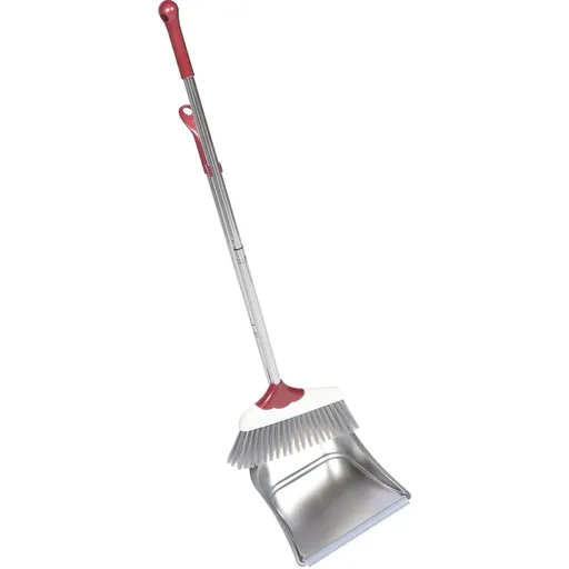 Dust Pan and Broom Set Silver Plastic 1Set 27x9In