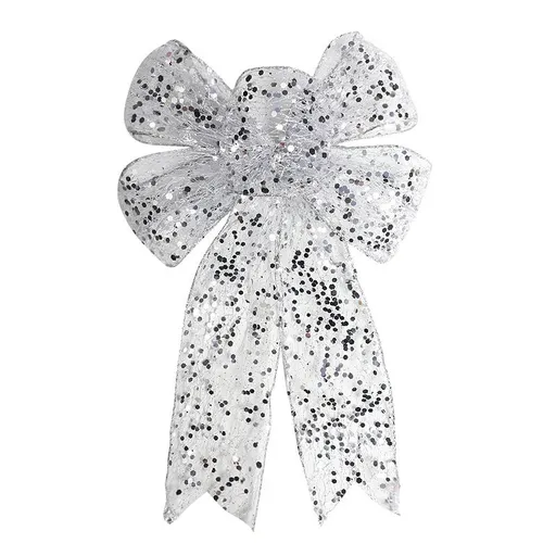 1pcs Christmas Decorative Bows Imitation Hemp Hand Crafted Ribbon Christmas Bow Knot Ornament for Christmas Party Home