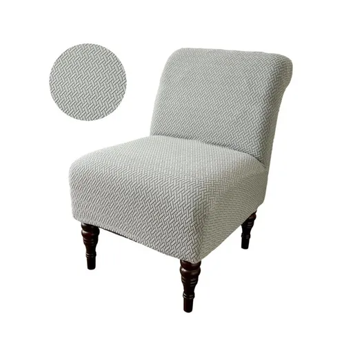 Armless Accent Chair Cover Knitted Stretch Chair Couch Removable Washable Furniture Protector Covers for Living Room Bedroom Hotel (Light Grey)