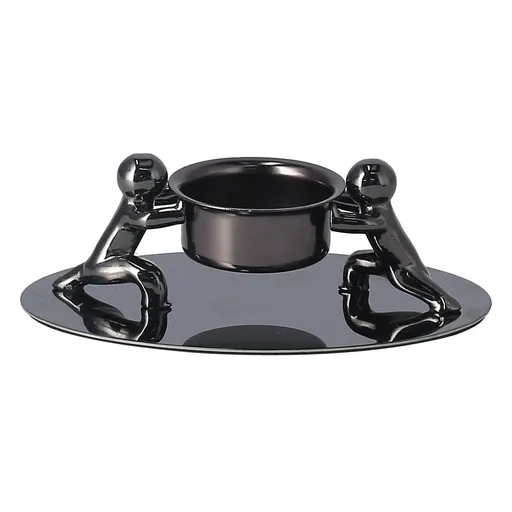 Candlestick Holder Stainless Steel Candle Holder Romantic Candle Stand Candlestick Ornament for Home DecorationBlack