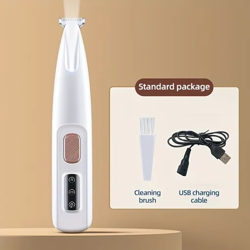 Pet grooming clippers with LED assisted lighting Safe low-noise USB/battery life Pet grooming electric clippers with LED assist lighting Safe low noise USB / battery life