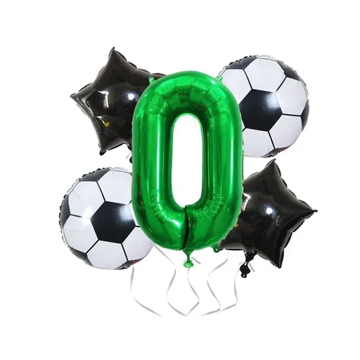 32 Inch Green Soccer Balloons 5 Pieces Set World Cup Birthday Party Decoration - 0
