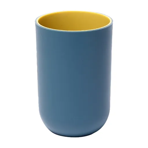 1 Pack Bathroom Toothbrush Cup, Reusable Plastic Mouthwash and Drinking Cup with Stackable Design for Kitchen, Bathroom and Travel, Blue