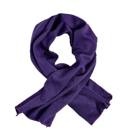Instant Cooling Towel Gym Sport Golf Exercise Jog Cycling Outdoor Ice Cold Scarf - Purple